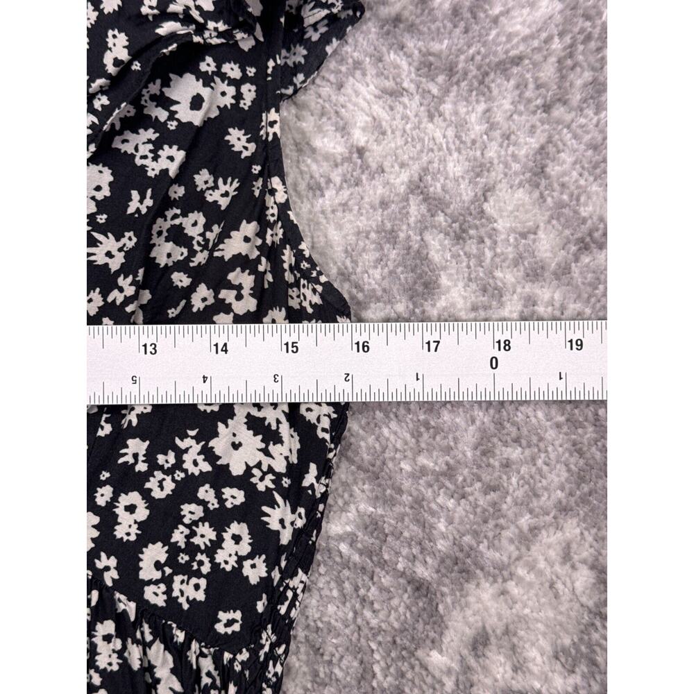 Hatch Dress 0 Womens Silk Blend Floral Print Ruffle Shoulder Cross Front Midi - Picture 4 of 8